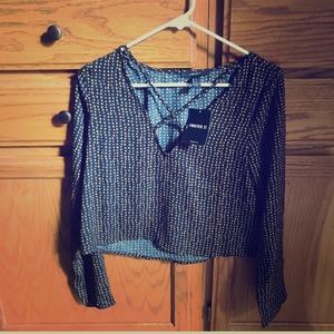 NWT yellow polka dot crop top